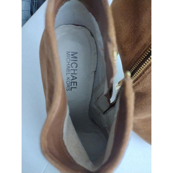 MICHAEL Michael Kors Boots Womens Size 6 Suede Brown Ankle Booties Block Heel - Picture 3 of 8